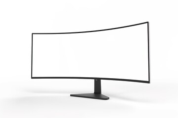 Curved monitor isolated on white background, modern design