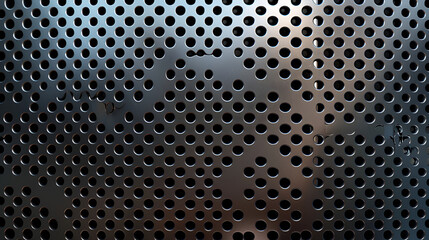 Poster - metal holed or perforated grid background, The vintage rusty grunge iron textured background

