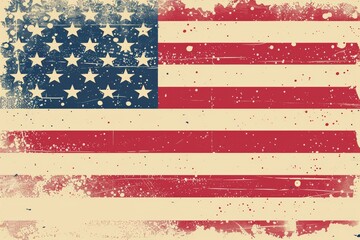 Vintage American flag with a distressed, rustic appearance, representing patriotism, history, and national pride.