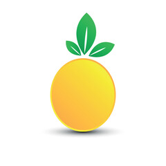 Wall Mural - yellow lemon logo, citrus fruit background