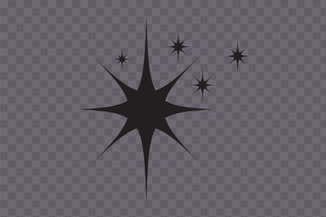 Wall Mural - Star icon collection. Twinkling stars symbols in white design. Vector SVG illustration. Design elements. isolated png transparent background