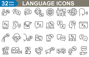 language icons set vector illustrator.