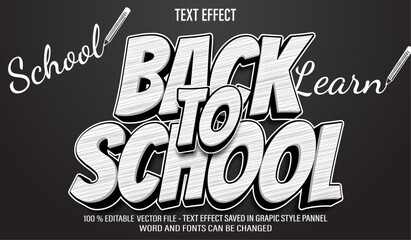 Poster - back to school 3d editable text effect style