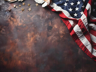 Wall Mural - Memorial Day background with flag and eagles