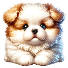 Wall Mural - Cute and Funny Angry Baby Dog Clipart