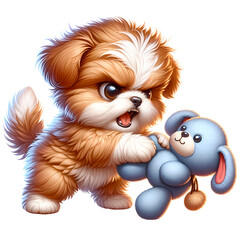 Wall Mural - Cute and Funny Angry Baby Dog Clipart