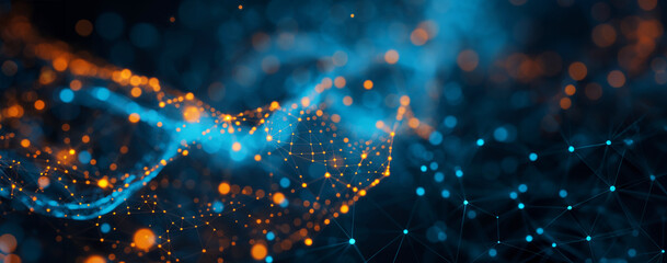 Abstract background illustration of artificial intelligence as a web or internet network.