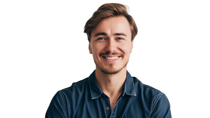 portrait of a smiling man isolated on transparent background 