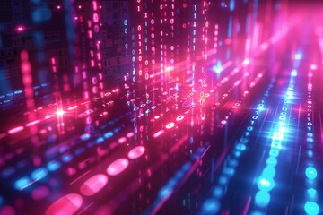 Digital Binary Technology Background created with Generative AI