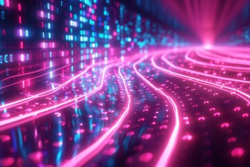 Digital Binary Technology Background created with Generative AI