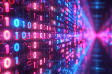 Digital Binary Technology Background created with Generative AI