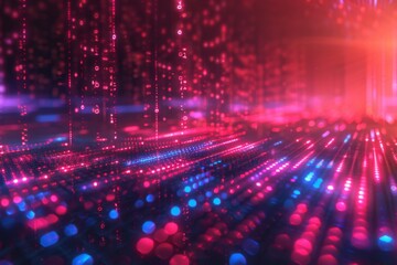 Digital Binary Technology Background created with Generative AI
