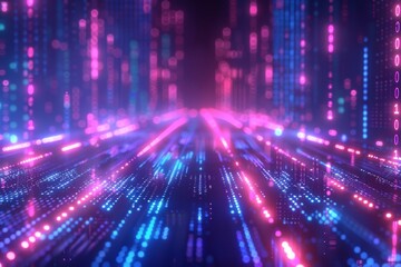 Digital Binary Technology Background created with Generative AI