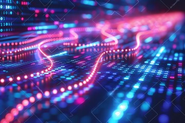 Digital Binary Technology Background created with Generative AI