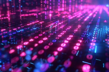 Digital Binary Technology Background created with Generative AI