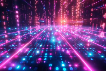 Digital Binary Technology Background created with Generative AI