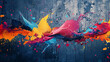 © wasan - Graffiti-style brushstrokes and splatters forming a striking banner for an equal rights event