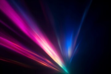 Wall Mural - colorful neon rainbow aurora borealis or laser light leaks texture on black background