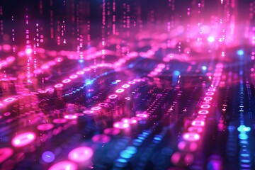 Digital Binary Technology Background created with Generative AI