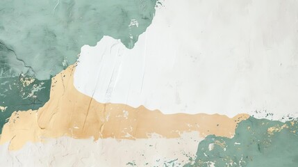 Wall Mural - minimalist abstract painting with mint green white and beige texture japandi design style background