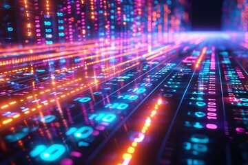 Digital Binary Technology Background created with Generative AI