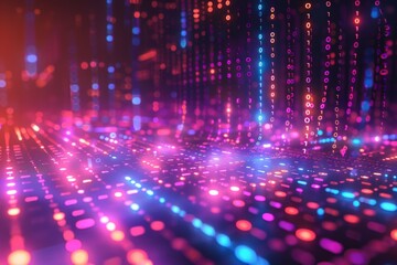 Digital Binary Technology Background created with Generative AI