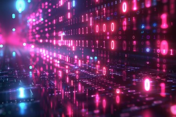 Digital Binary Technology Background created with Generative AI