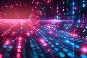 Digital Binary Technology Background created with Generative AI