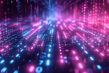 Digital Binary Technology Background created with Generative AI