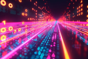 Digital Binary Technology Background created with Generative AI