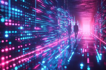 Digital Binary Technology Background created with Generative AI