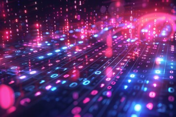 Digital Binary Technology Background created with Generative AI