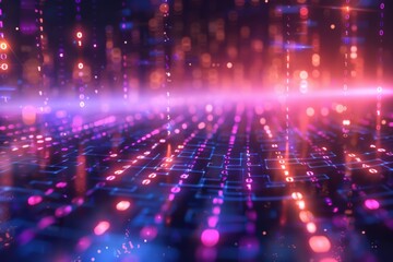 Digital Binary Technology Background created with Generative AI