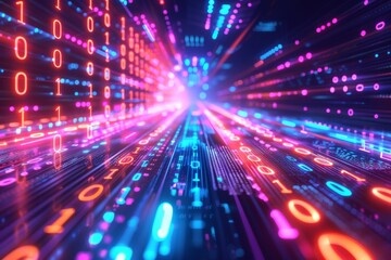 Digital Binary Technology Background created with Generative AI