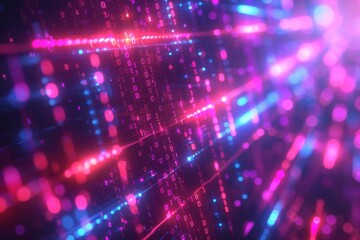 Digital Binary Technology Background created with Generative AI