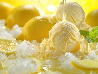 Wall Mural - lemon cream