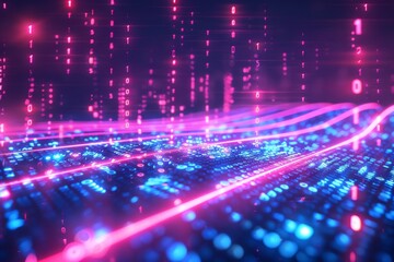 Digital Binary Technology Background created with Generative AI