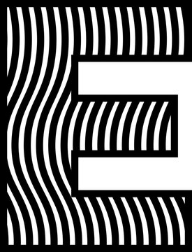 Wave line English font vector shape