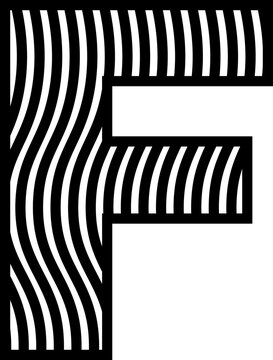 Wave line English font vector shape