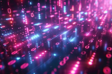 Digital Binary Technology Background created with Generative AI