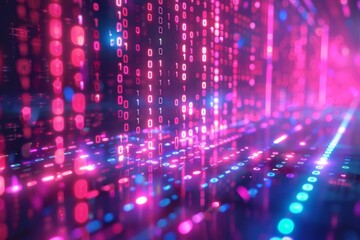 Digital Binary Technology Background created with Generative AI