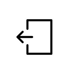 Poster - arrow logout icon - Enter symbol, log out account icon button - arrow and door icon entry symbols. web vector icon