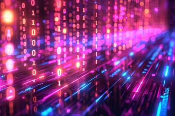 Digital Binary Technology Background created with Generative AI