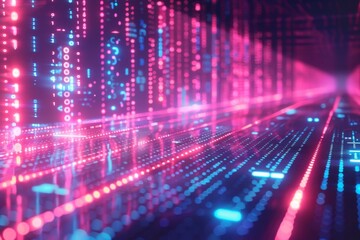 Digital Binary Technology Background created with Generative AI