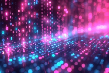 Digital Binary Technology Background created with Generative AI