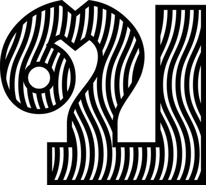 Wave line Thai font vector shape