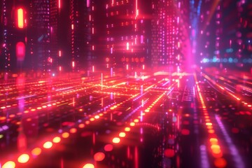 Digital Binary Technology Background created with Generative AI