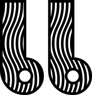 Wave line Thai font vector shape