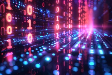 Digital Binary Technology Background created with Generative AI