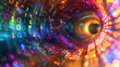 © Andreas - Colorful Bytes of Binary Code in a Tunnel